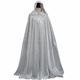 Satin Hood Pelerin Pelerin Düğün Sardı Halen Kostümleri Ortaçağ Cadı Prens Yetişkin Vampir Cape Cosplay Party Cape 06ld#