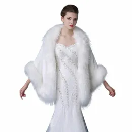 Janevini Elegante pelliccia in finta pelliccia per sposa da sposa Stoles pelliccia Bolero Princ Jacket Bolero Bridal Winter Coat Scialme Warm M2WZ#