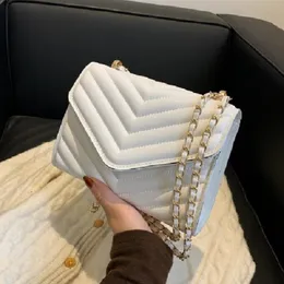 Yeni minimalist tasarım şık zincir tek omuz crossbody çanta gündelik küçük kare çanta 156