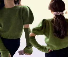 Kadın Sweaters hsa seksi omuz kazak kadınlar örgü kazak ince puflu kol örgü üstler o boyun uzun kollu yumuşak kazaklar sweaterw7727334