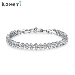 Bracelets de charme luteemi roma tênis cz pulseira para meninas luxo delicado zircão clássico women jóias de mão bleing aniversário