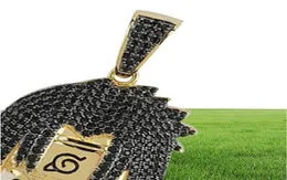 14 тыс. Золотого замороженного CZ Bling Sasuke Подвесное ожерелье Мужское Микропространство Кубическое циркониевое колье с бриллиантами 9795449