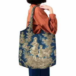 Bolso de compras가 재봉 가능한 c estampado de jouy para mujer, bolsa la hombro, duradera, para compras m3do#