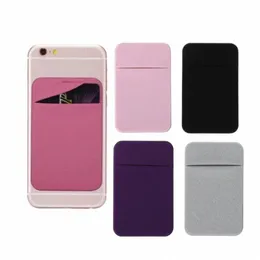 Case Mini Universal Atlesive Phe Back Slim Stick-Pocket Uchwyt karty kredytowej Wyjmowany portfel mocno Klei praktyczne i7kp#