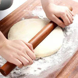 Natural Unpainted Ebony Rolling Pin Kitchen Household Solid Wood Flour Free Rolling Pin Rolling Pin Dough Roller Wooden