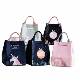 new Cute Carto Unicorn Lunch Bag Kids Women Thermal Cooler Bag Insulated Waterproof Tote Carry Storage Picnic Bento Pouch 13MS#