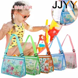 Jjyy قابلة للطي Beach Bag Beach Mesh Toy Seell Tote Kids Toy Toy Bag 49Wn#