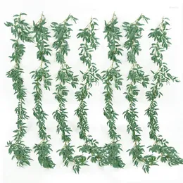 Dekorative Blumen 170 cm künstliche Seidenblätter Reben Ivy Girlandenpflanzen Weinschnur Hochzeitsbogen Dekoration gefälschte Pflanzenblatt Rattan für Zuhause