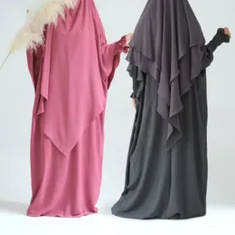 Sukienki swobodne sukienka modlitewna Solidny kolor Jazz Crepe Dubai Turkish muzułmańska abaya luźna islamska odzież Kobiety