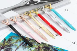 Creative Crystal Glass Glass Kawaii Ballpoint Pen Big Gem Ball Pen с большими бриллиантами 11 Colors Fashion School Supplies 7847088