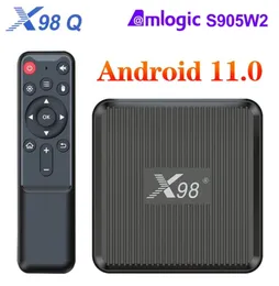 X98Q TV Kutusu Android 11 Amlogic S905W2 2GB 16GB Destek H265 AV1 WiFi HDR 10 YouTube Medya Oyuncu Kümesi Üst Kutu X98 Q 1GB 8GB2968617