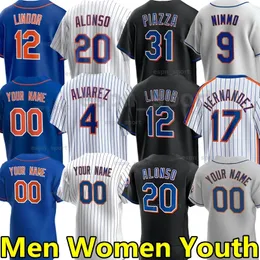 20 Pete Alonso 2024 Mets Baseball Jersey Francisco Lindor Custom Justin Verlander Edwin Diaz Kodai Senga Javier Baez Starling Marte Jacob Degrom Darryl Strawberry