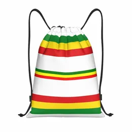 Anpassad rasta stripe rasta dragstring väska män kvinnor lätt jamaicansk sport gymmet förvaring ryggsäck o5j5#