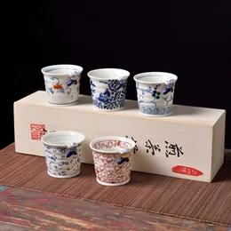 Kaffee- und Teebassen Set 5-Pieces Japan Hand MADE MAUFEN FÜNF GAST CUP GESPOCK FESTIVAL JAPAL JAPALE TEA TACK SICHER SCHLAGE SCHREIBEN CERAMIKE