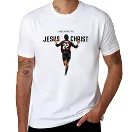 Tampas de tanques masculinas Eu pertenço a Jesus Christ Kaka Edição T-shirt T-shirt de seca rápida camisetas para homens algodão