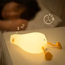 Lâmpadas Shades Dato Carregando Led Night Light Pat Pat Silicone Bedside Cartoon Light Criança Night Light Usado para Decoração de Decoração de Casa Presentes de Aniversário Q240416