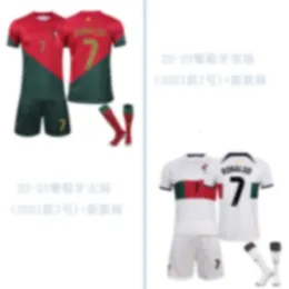 2223 Jersey de futebol da Copa do Mundo portugal 2021 Old 7 C Ronaldo Away Childrens Adult Set