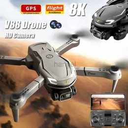 V88ドローンのドローン8Kプロフェッショナルな航空写真リモートコントロール航空機HDデュアルカメラQuadcopter Toy UAV with Parking 240416