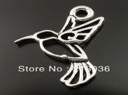 100pcs Antique Silver Hummingbird Vogelfliegeranhänger für Schmuck Erstellen Europäische Armbänder handgefertigtes Handwerk Accessor2066700