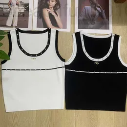 Kadın Tankları Camis Tasarımcısı Xiaoxiangfeng 24 Erken Bahar Yeni Moda İnce Fit Kısa Zımbalanmış Elmas Örtü Tank Topu Kadınlar İçin X4ny