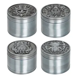 GORILLA Forma Smerigliatrice in lega di zinco 50mm Fumo Accesso Accesso a erbe erbaceli da tabacco da 4 strati Crush Crush Silver Herb Grinders