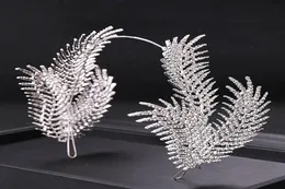 Shinny Rhinestone Feather Shape Bride Headband Tiaras 및 Crowns Headpiece Wedding Bridal Hair Jewelry Accessories for Women5449944