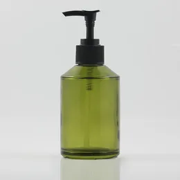 Aufbewahrung Flaschen Grüne Lotion Essentielle Oli -Feuchtigkeitscreme Gesichtswasser Flüssigkeit Creme Kosmetische Verpackung Glas Pumpe Flasche 200 ml
