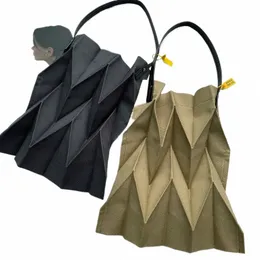 Yudx Miyake plissierter authentischer geometrischer Ringer einzigartiger Design Solid Color Shop -Taschenhandtasche für Frau 2023 Kordelstring -Taschen F6WY##