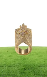 Micro Pave Iced Cubic Zirconia Iced Out Star Rings for Men Women Hip Hop Gold Ring Wedding Ring Full Diamond Jewelry88162405203951