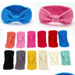 Headband Fashion Children Bohemia Knitted Headwrap Kids Turban Knitting Wool Cloghet Ear Warmers For Baby Girls Drop Delivery Hair P P Ot25H