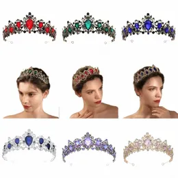 Tiara da sposa a cuore multicolore barochino a carico di lusso corona di pageant coret pageant pelit trapici notti g750#