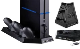 Podwójny wentylator wentylatora pionowa stoisko ładowanie stacji kontrolera gry Sony PlayStation 4 gamepad8682316
