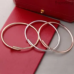 Ny designer armband 3mm tunnare nagel mode unisex manschett par armband guld titan stål smycken valentiner dag gåva 9liu jdtu