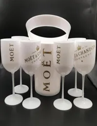 Eiskläger und Kühler mit 6 ppcs weißes Glas Moet Chandon Champagner Glastikplastik302w208d253v3309117