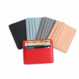 Candy Color Bank Karta kredytowa Pudownia PU ID Holder Multi-Slot Ultra-cienki uchwyt na karty Portfel Kobiety/mężczyźni Busin Holder 65fu#