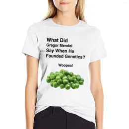 女性のポロスグレゴールメンデル - ジョーク生物学Tシャツ半袖ティープラスサイズトップ女性女性服