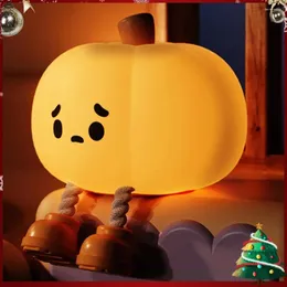 Luci notturne zucca lampada carina lampada dimmebile di Halloween compagna per dormire la luce ricaricabile decorativa per decorazioni per la camera da letto per bambini