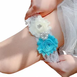 Multicolor New Style Lace Bridal Larter Pearl Sexy Taxa Anel Lança Garter Damas de Brideshamid Dr Accorias KG19 F6XC#