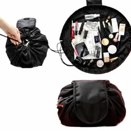New Damen Draw String Cosmetic Bag Travel Aufbewahrung Make -up -Taschen Organizer Make -up -Beutel tragbare wasserdichte Toiliermaschine Schönheit W6ck#