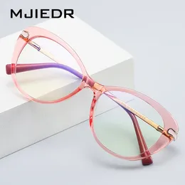 Solglasögon mjiedr Anti Blue Light Blocking Women's Metal Glasses Frame With Spring Hinges Female Myopia Recept Reading Women