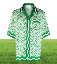 22SS CasabBlannca Green Shade Pineapple Shirts TEE Suits Man Man Fashion Summer Beach wakacje Hawaje Tshirty krótkie spodnie6956594