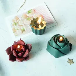 Candele a candele Simulazione di fragranze verdi tridimensionali fiore di formaggio di soia decorazione di cera di soia camera da letto