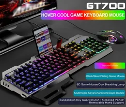 Keyboard Mouse Combo Computer Accessoires für Desktop Mute 104 Tasten USB Kabelbogen Rainbow Backlit Gaming wasserdichte Mechanik14295548