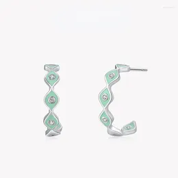 Orecchini per stalloni S925 Occhio d'orecchio d'orecchio Silver Eye Female High End Micro Set Diamond Earing Gioielli a forma di U