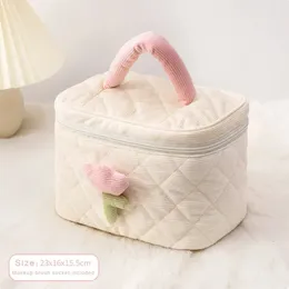 Модные женские цветы Tulip Counch Muck Mupply Cosmetic Bag Сумки для вельветовой молнии