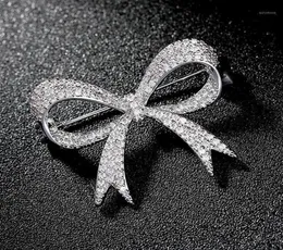 Luxury Rhinestone Wedding Bow Knot Brooch Pin Dress Sash Pins Bridal Wedding Bouquet Brooches Jewelry Gift Broches Mujer1 741 T25244643