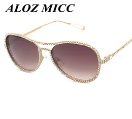 ALOZ MICC Vintage Women Solglasögon Ny Brand Designer Retro Frame Rhinestone Framework glasögon Optiska glasögon UV400 A1738298774