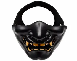 Half Face Airsoft Mask Costume Cosplay BB Evil Demon Monster Kabuki samurai Hannya Oni Half Cover Maski Prajna SH19092222179295