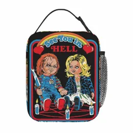 Childs Horror Halen Accories Isolierte Lunchbeutel für Reisebraut von Chucky Food Box Tragbare Kühler Thermal -Lunchbox Q33y##