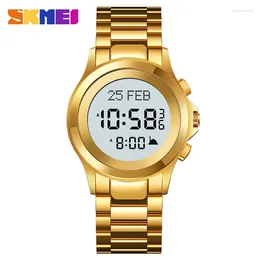 Wristwatches SKMEI Muslim Azan Digital Watch Led Light Display Sport Hijri Pilgrimage Time Reminder Qibla Direction Function 2270